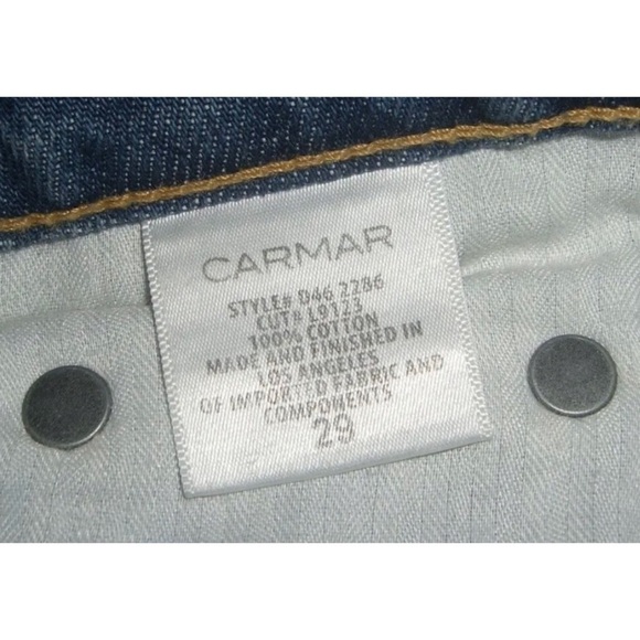 Carmar Los Angeles Jeans LF Destroyed Holes Distressed Button Fly Short Grunge - Picture 5 of 7
